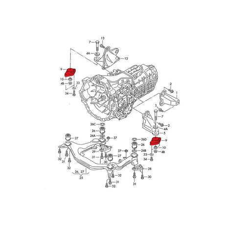 VERKLINE Getriebelager Audi S4 RS4 B5 (Aluminium/PU) - PARTS33 GmbH