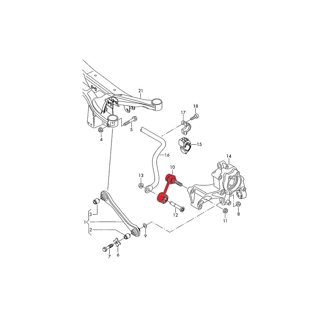 VERKLINE Koppelstange Audi A3 S3 RS3 8V 8Y TT 8S Hinterachse einstellbar Uniball (Aluminium) - PARTS33 GmbH