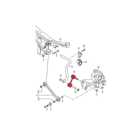 VERKLINE Koppelstange Audi A3 S3 RS3 8V 8Y TT 8S Hinterachse einstellbar Uniball (Aluminium) - PARTS33 GmbH