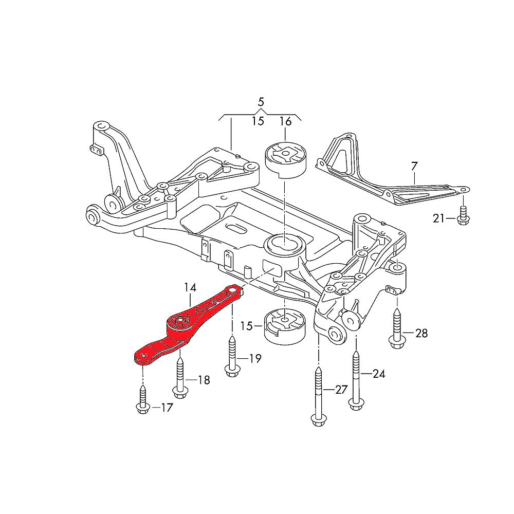 VERKLINE Dogbone Halterung Audi A3 S3 8j TT 8J (Aluminium)