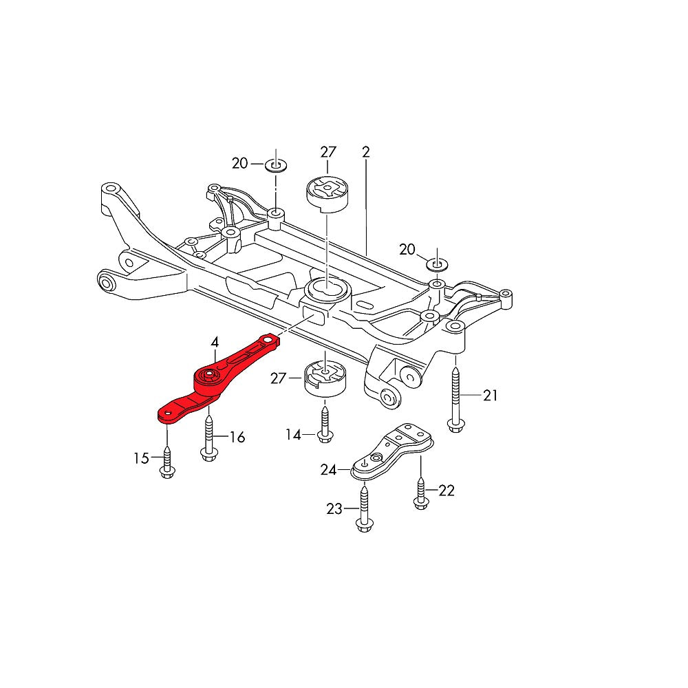 VERKLINE Dogbone Halterung passend für Audi TT RS 8S 8V 8VFL (Aluminium)