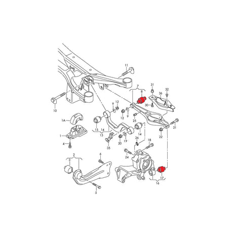 VERKLINE Buchsen Querlenker Radlagergehäuse Audi S3 RS3 8P TT 8J 4WD Hinterachse Set Uniball (Aluminium) - PARTS33 GmbH