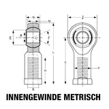 FAMEFORM Gelenklager Uniball Spurstangenkopf Innengewinde Metrisch (verschiedene Größen) - PARTS33 GmbH