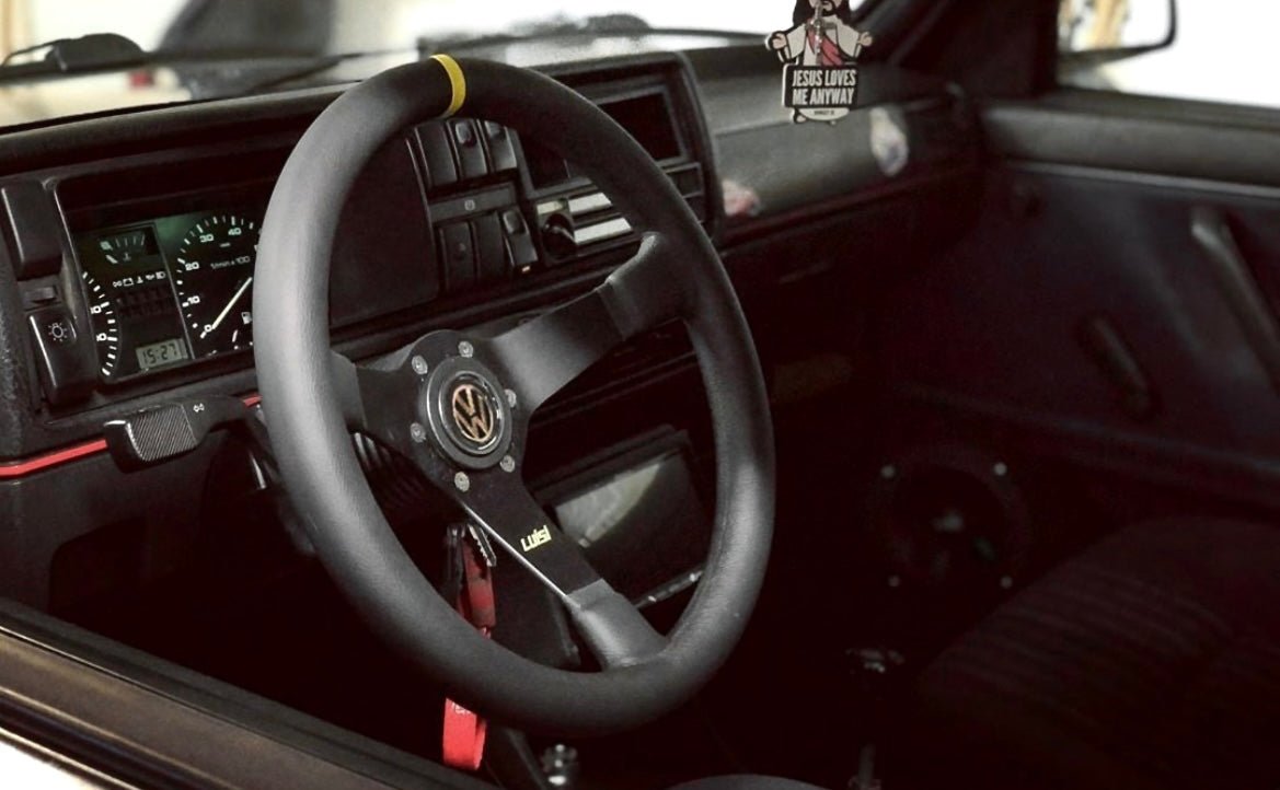 LUISI Mirage Race Sportlenkrad Leder Komplettset VW Golf 2 & Golf 3 (geschüsselt / mit TÜV) - PARTS33 GmbH