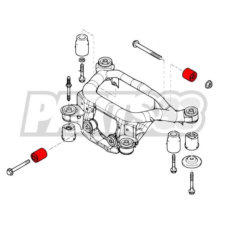 IRP BMW E46 Z4 E8x differential mount bushing set