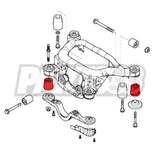IRP Hinterachsträger Tonnenlager Buchsen Set passend für BMW E30 E36 E46 E8X E9X (PU)