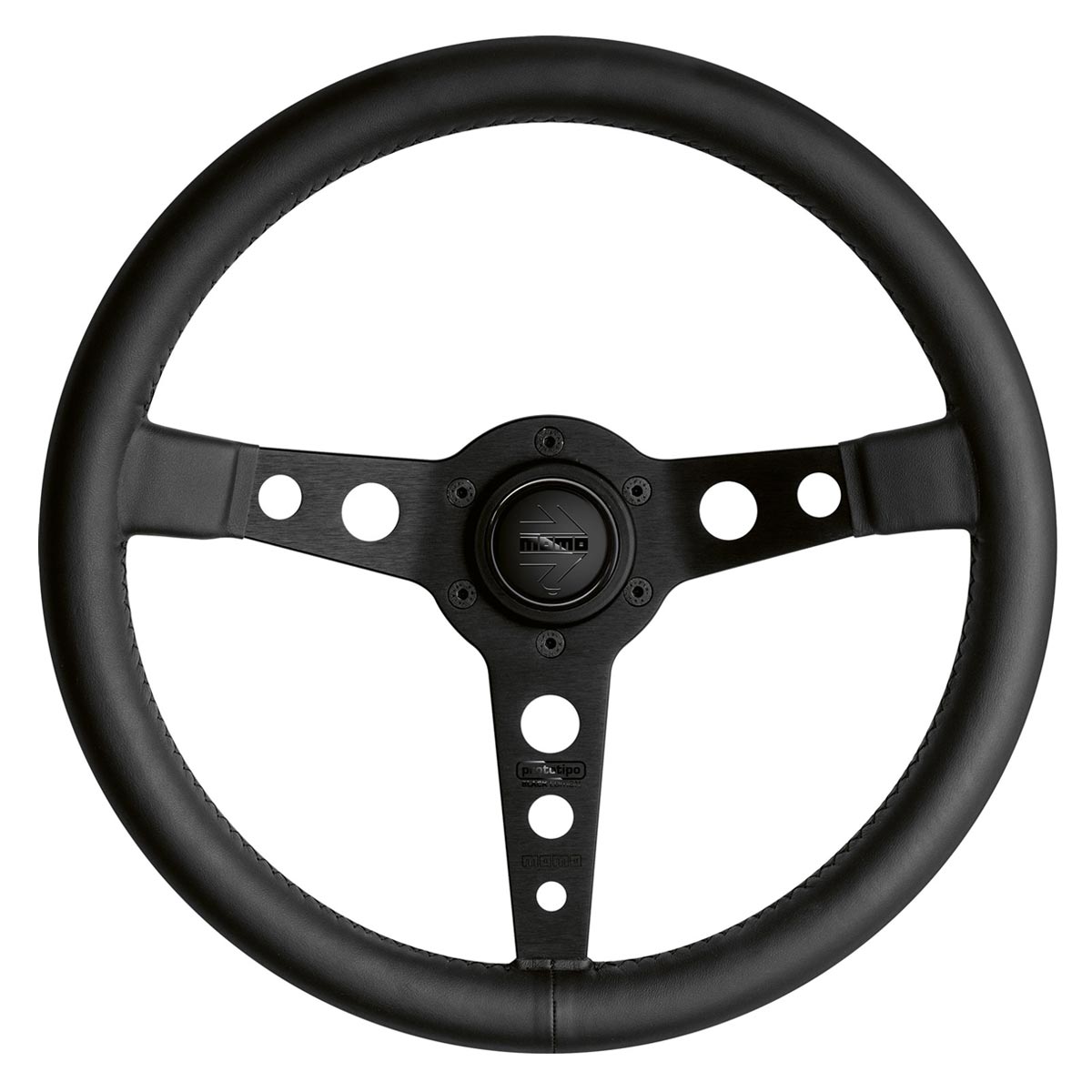 MOMO Prototipo Black Edition Leder schwarz (geschüsseltes Lenkrad) - PARTS33 GmbH