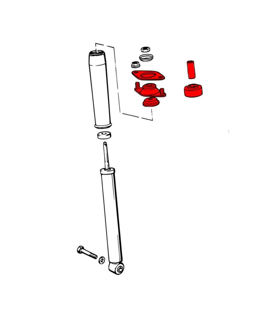 PMC MOTORSPORT Domlager passend für BMW E30 E36 E46 Z3 Z4 Hinterachse Set (Duraluminium/PU)