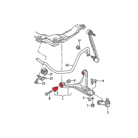 VERKLINE Querlenker Buchsen 45mm Audi 80 B4 Vorderachse (PU) - PARTS33 GmbH