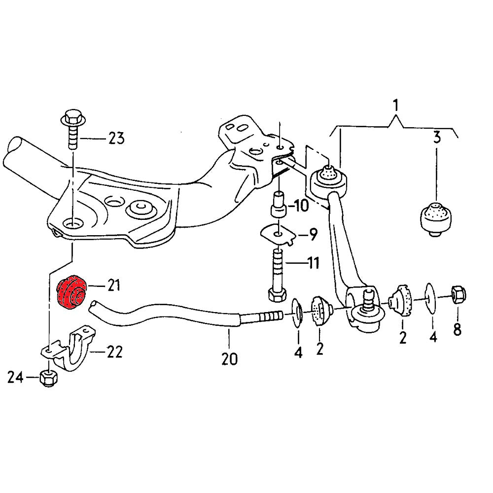 VERKLINE Stabilisator Buchsen 26mm Audi 100 C4 S4 S6 Vorderachse (PU) - PARTS33 GmbH