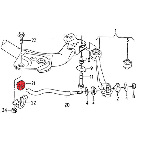 VERKLINE Stabilisator Buchsen 26mm Audi 100 C4 S4 S6 Vorderachse (PU) - PARTS33 GmbH