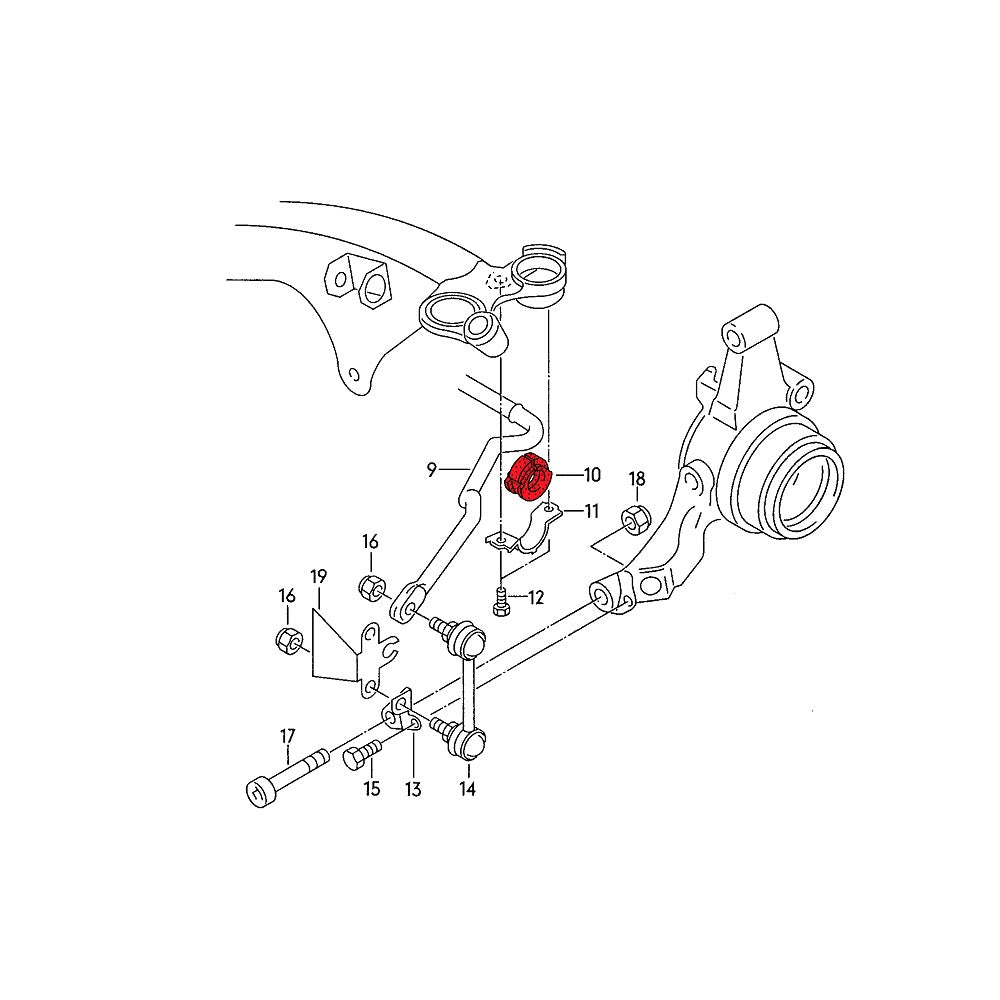 VERKLINE Stabilisator Buchsen 17mm Audi C4 V8 D11 Hinterachse (PU) - PARTS33 GmbH