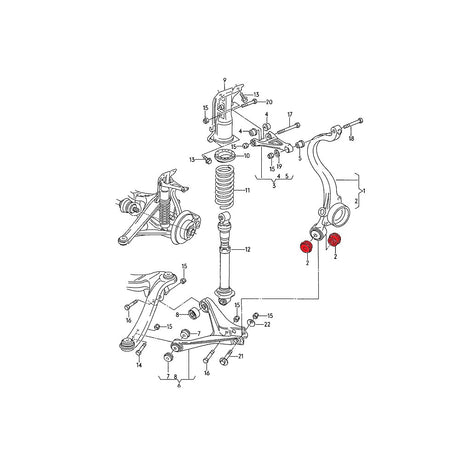 VERKLINE Buchsen Radlagergehäuse Audi 80 B4 A4 S4 RS4 B5 RS2 (PU) - PARTS33 GmbH