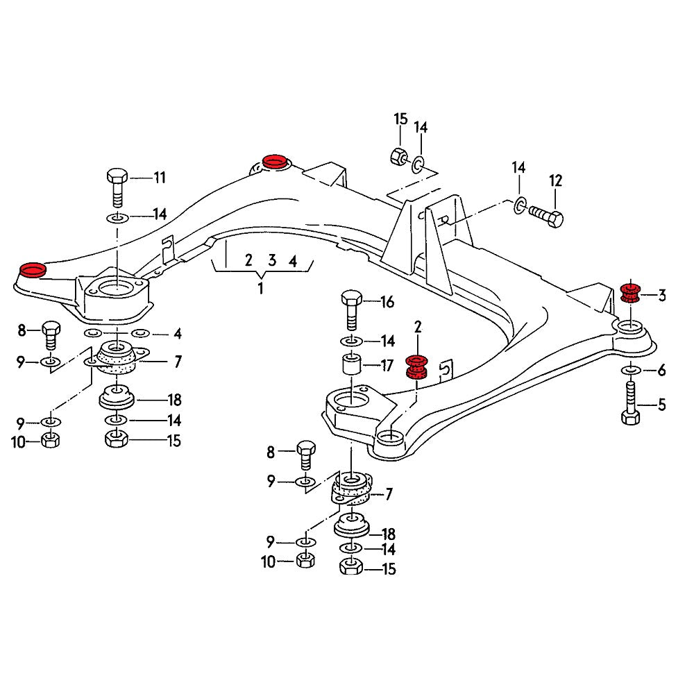 VERKLINE Achsträger Buchsen M10 Audi 80 B2 B3 B4 (PU) - PARTS33 GmbH