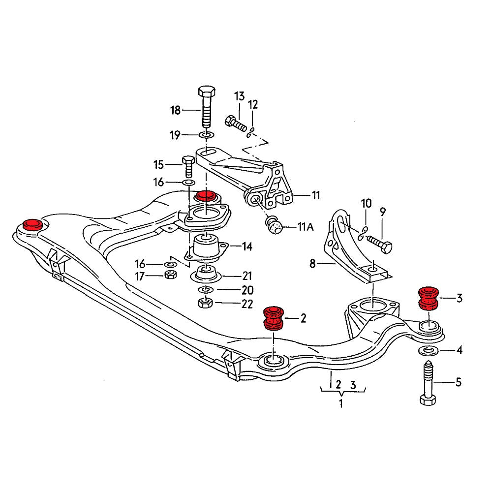 VERKLINE Achsträger Buchsen M10 Audi 80 B2 B3 B4 (PU) - PARTS33 GmbH