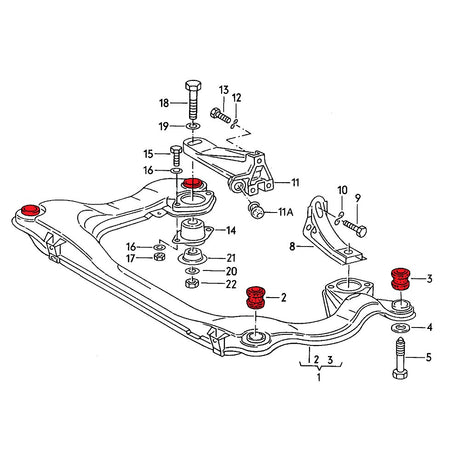 VERKLINE Achsträger Buchsen M10 Audi 80 B2 B3 B4 (PU) - PARTS33 GmbH