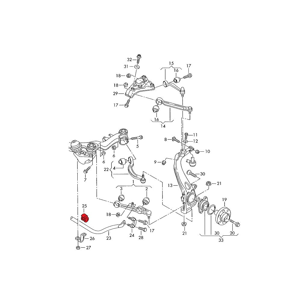 VERKLINE Stabilisator Buchsen 29mm Audi B5 B6 B7 C5 Vorderachse (PU) - PARTS33 GmbH