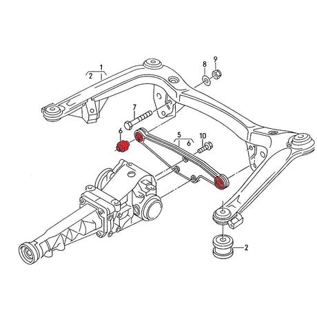 VERKLINE Differential Träger Buchsen Audi A4 S4 RS4 B5 B4 RS2 Hinterachse (PU) - PARTS33 GmbH