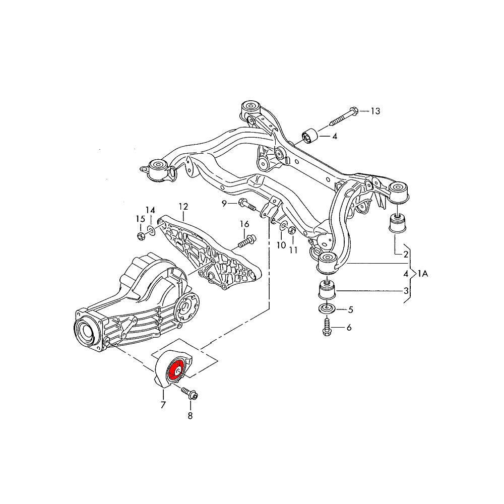 VERKLINE Buchse Differential Audi A4 S4 B6 B7 Hinterachse (PU) - PARTS33 GmbH