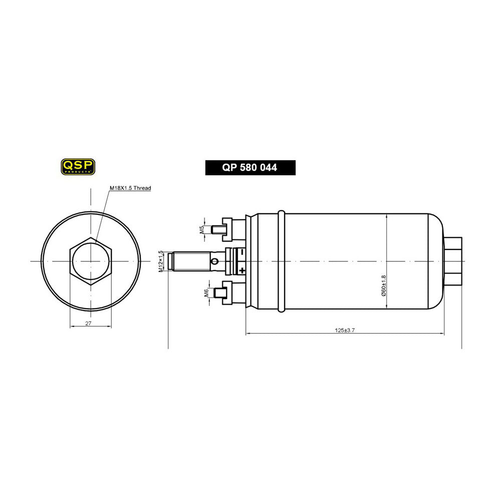 QSP Ultraflow external fuel pump 044 universal 320 liters/hour - PARTS33 GmbH