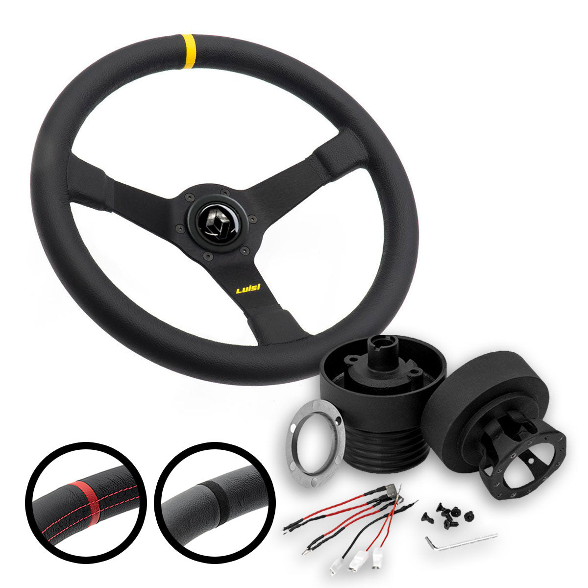 LUISI Mirage Race Sportlenkrad Leder Komplettset passend für Renault Clio RS 2006-2014 (geschüsselt)