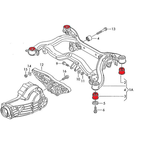 VERKLINE Buchsen Hinterachsträger Audi A4 S4 B6 B7 (Aluminium) - PARTS33 GmbH