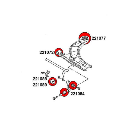 STRONGFLEX Audi A3 8L bushing set front axle (PU) - PARTS33 GmbH
