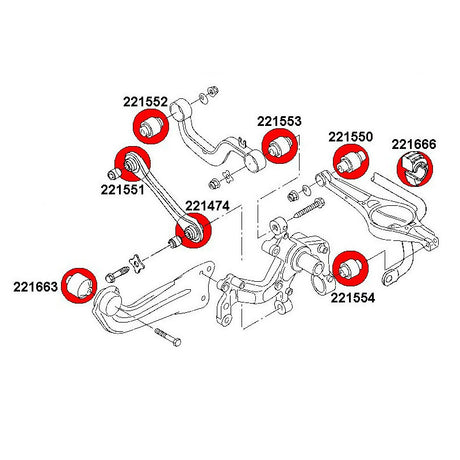 STRONGFLEX Audi TT 8J bushing set rear axle (PU) - PARTS33 GmbH