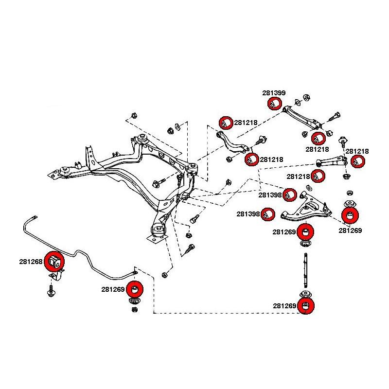 STRONGFLEX Nissan 200SX S14 Buchsen Set Hinterachse (PU) - PARTS33 GmbH