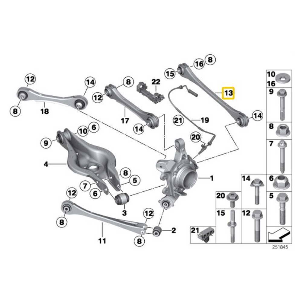 IRP wishbone tie rods BMW F2X F3X rear axle adjustable (aluminium) - PARTS33 GmbH