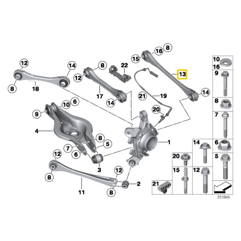 IRP Querlenker Spurstangen BMW F2X F3X Hinterachse einstellbar (Aluminium) - PARTS33 GmbH