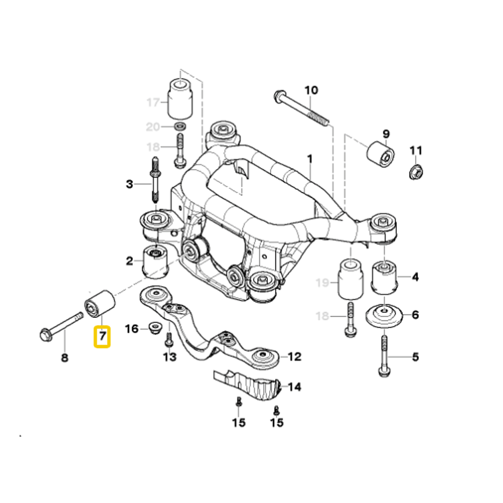 IRP BMW E46 Differentialaufhängung Buchsen Set starr (Aluminium) - PARTS33 GmbH