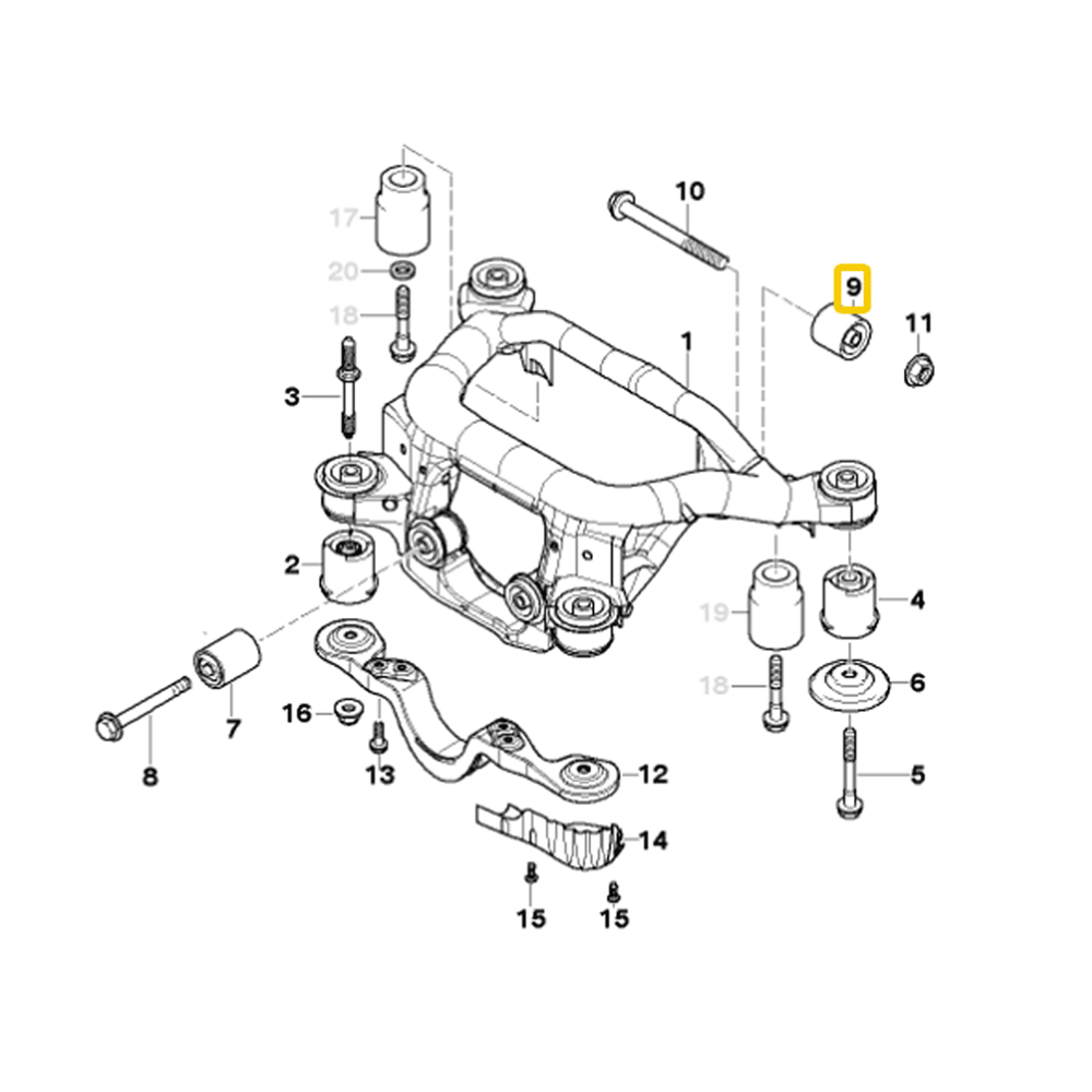 IRP BMW E46 Differentialaufhängung Buchsen Set starr (Aluminium) - PARTS33 GmbH