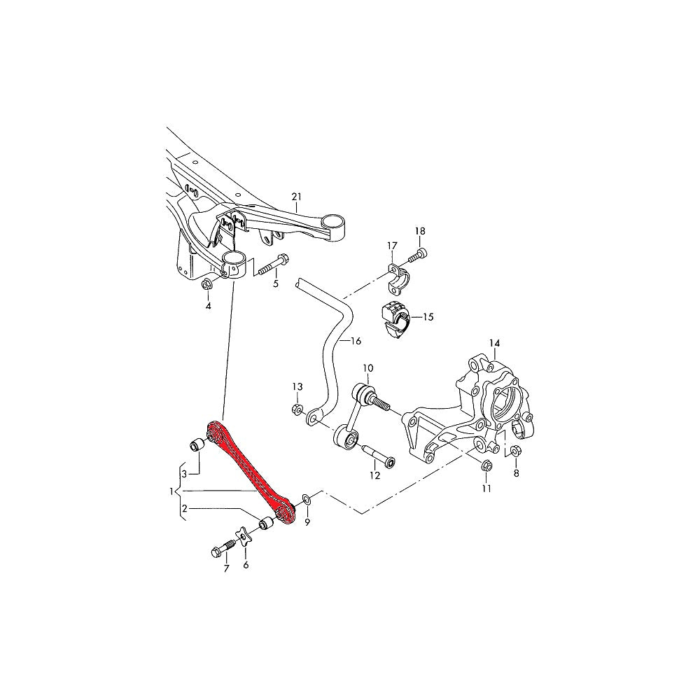 VERKLINE wishbone tie rod Audi A3 S3 RS3 8P 8V TT 8J 8S rear axle adjustable Uniball (steel) - PARTS33 GmbH