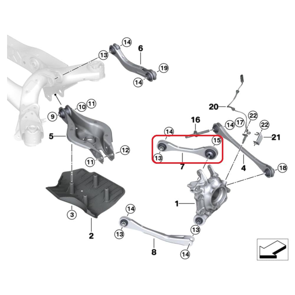 VERKLINE Querlenker Camber Arms BMW G20 G21 G29 Hinterachse oben einstellbar Uniball (Stahl) - PARTS33 GmbH