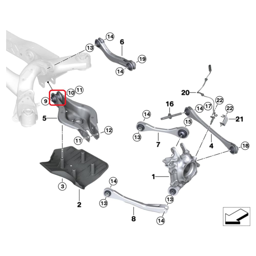 VERKLINE Querlenker Buchsen passend für Toyota Supra A90 A91 Hinterachse (Aluminium)