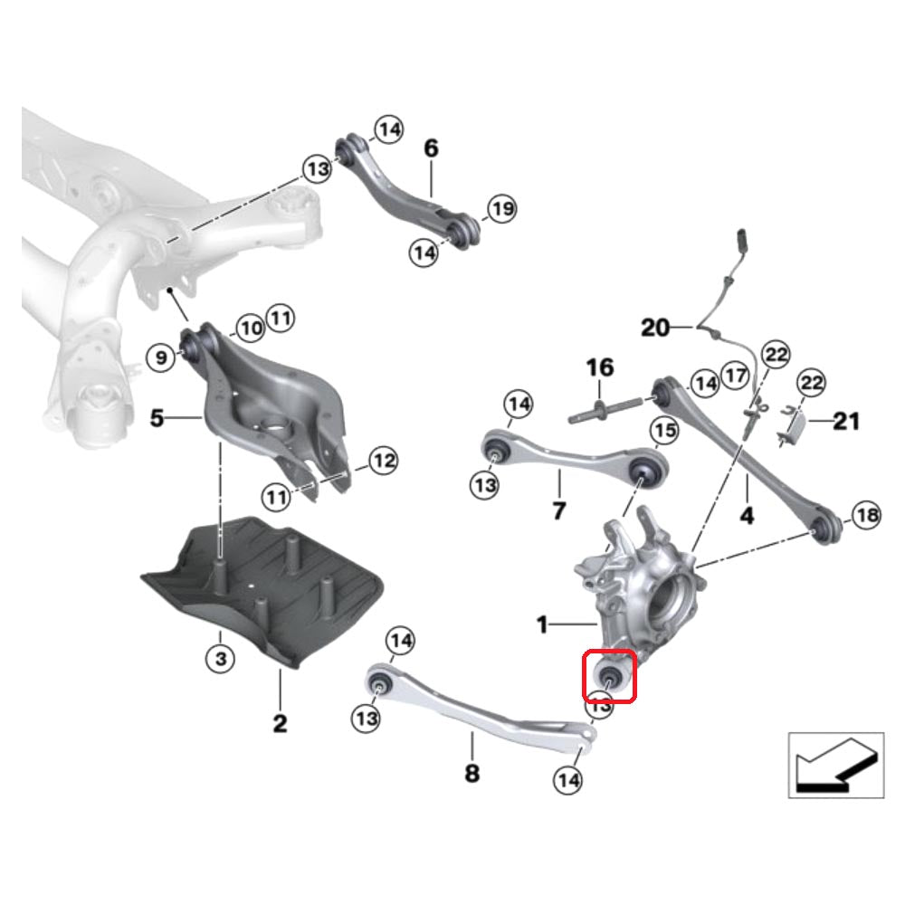 VERKLINE steering knuckle bushes BMW G20 G21 G29 rear axle (aluminium)