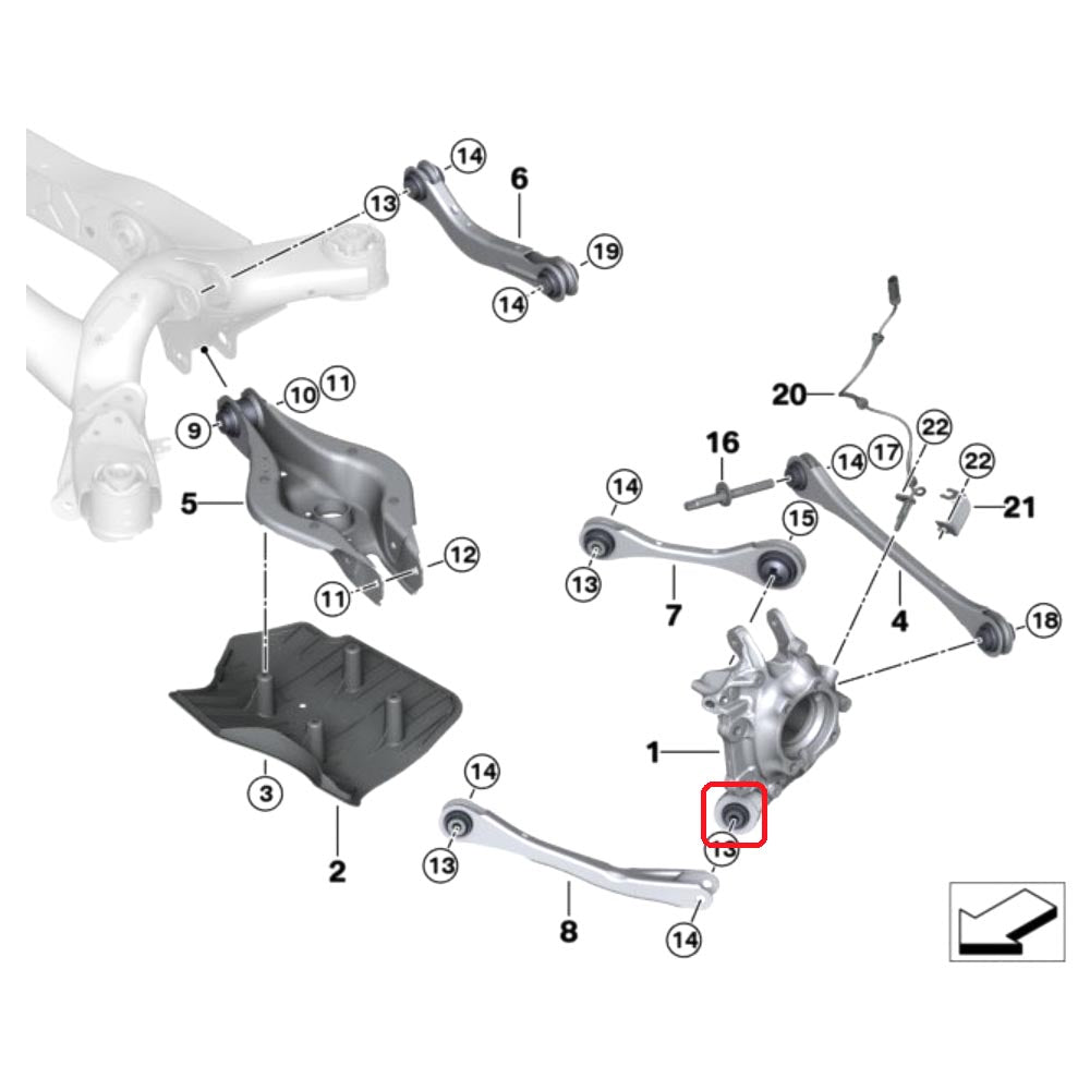 VERKLINE Achsschenkel Buchsen passend für BMW G20 G21 G29 Hinterachse (Aluminium)