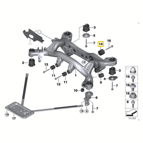 IRP BMW E8x E9x Differentialaufhängung Buchsen Set starr (Aluminium) - PARTS33 GmbH