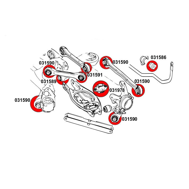 STRONGFLEX BMW E81 E82 E87 E88 Buchsen Set Hinterachse (PU) - PARTS33 GmbH