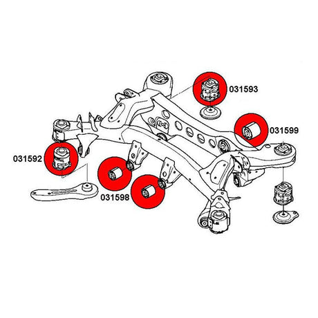 STRONGFLEX BMW E81 E82 E87 E88 Buchsen Set Vorderachse & Hinterachse (PU) - PARTS33 GmbH