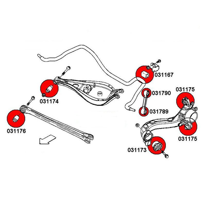 STRONGFLEX BMW E36 Buchsen Set Vorderachse & Hinterachse (PU) - PARTS33 GmbH