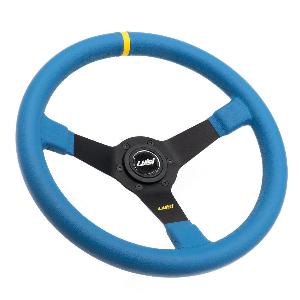 LUISI Mirage Race YS sports steering wheel leather blue (dish / with TÜV) - PARTS33 GmbH