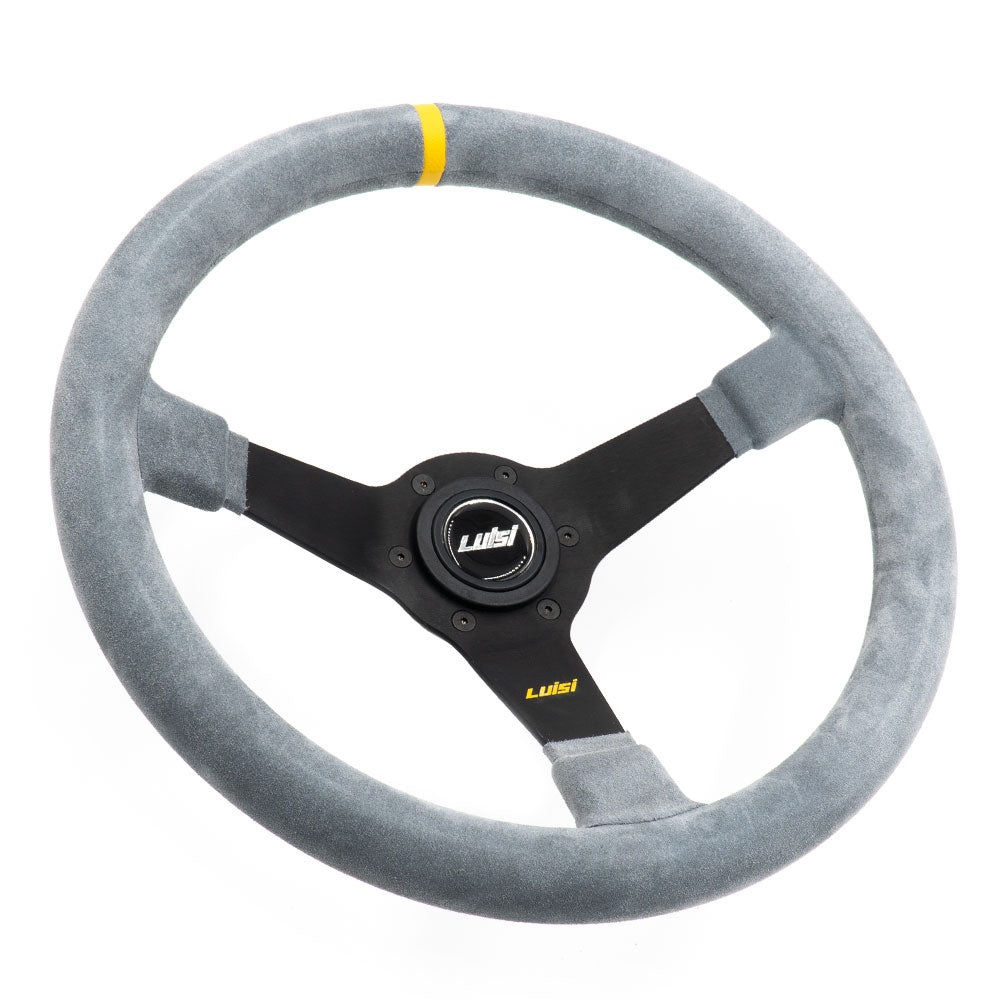 LUISI Mirage Race YS sports steering wheel suede gray (dish / with TÜV)