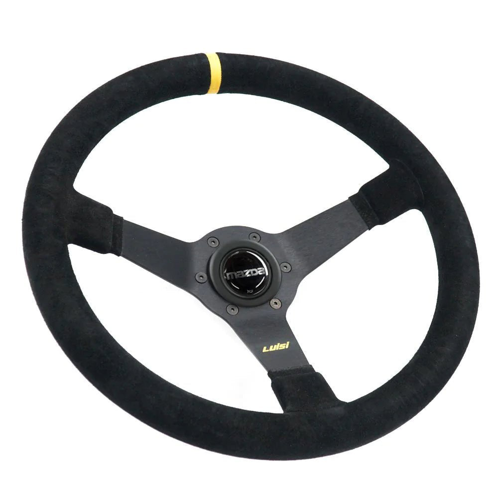 LUISI Mirage Race sports steering wheel suede complete set Mazda MX-5 NB 1998-2005 (bowled / with TÜV) - PARTS33 GmbH
