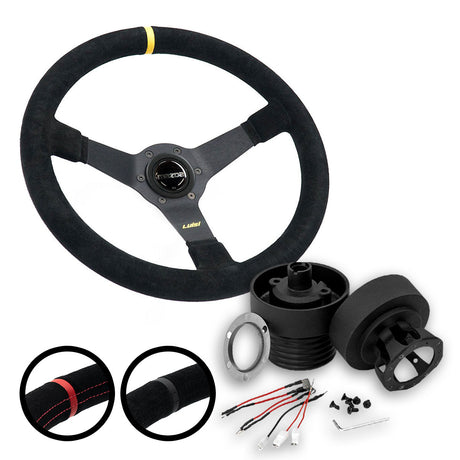 LUISI Mirage Race Sportlenkrad Wildleder Komplettset Mazda MX-5 NB 1998-2005 (geschüsselt / mit TÜV) - PARTS33 GmbH