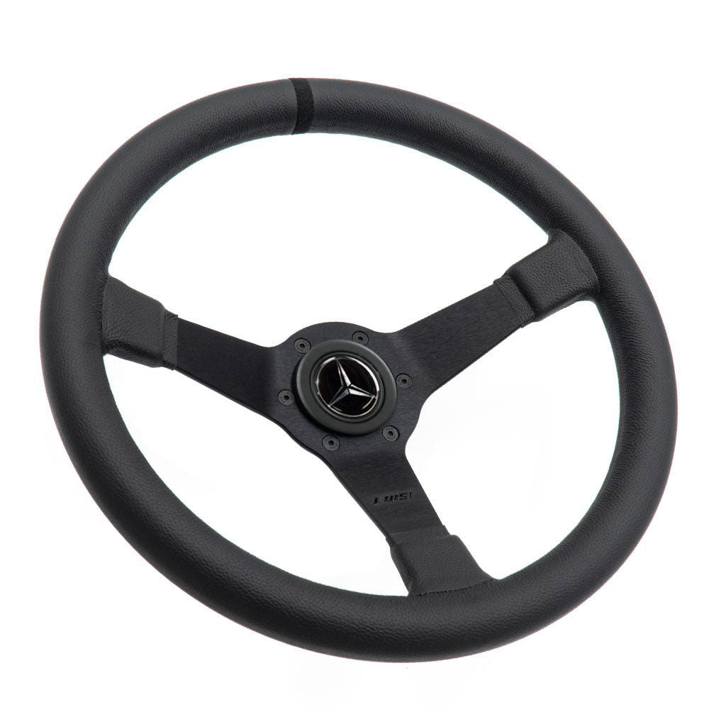 LUISI Mirage Race sports steering wheel leather complete set Mercedes W201 / W123 / W124 (bowled / with TÜV) - PARTS33 GmbH