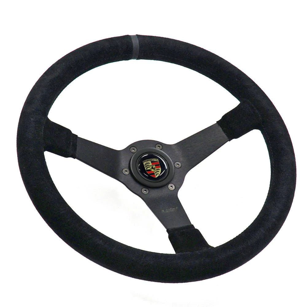 LUISI Mirage Race sports steering wheel suede complete set Porsche 944 08/1984-07/1991 (bowled / with TÜV) - PARTS33 GmbH