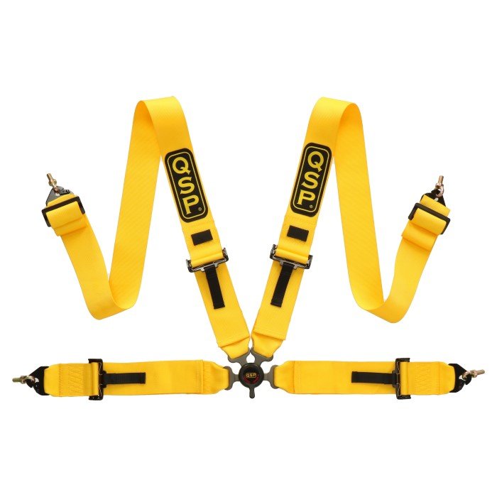 QSP 4-point safety belt with quick-release rotary knob yellow (FIA) - PARTS33 GmbH
