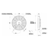 SPAL Elektronischer Lüfter saugend 1060 m³ 12V 225 mm